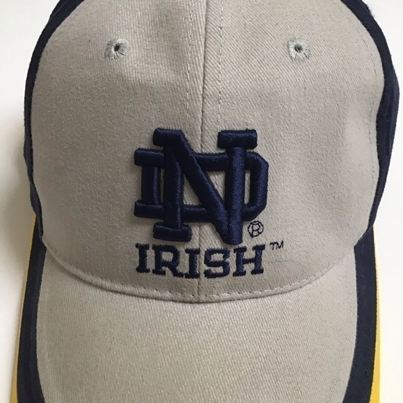 NEW Notre Dame Irish Football Hat Cap Starter Licensed Adjusts Navy Gray Gold - Picture 6 of 13